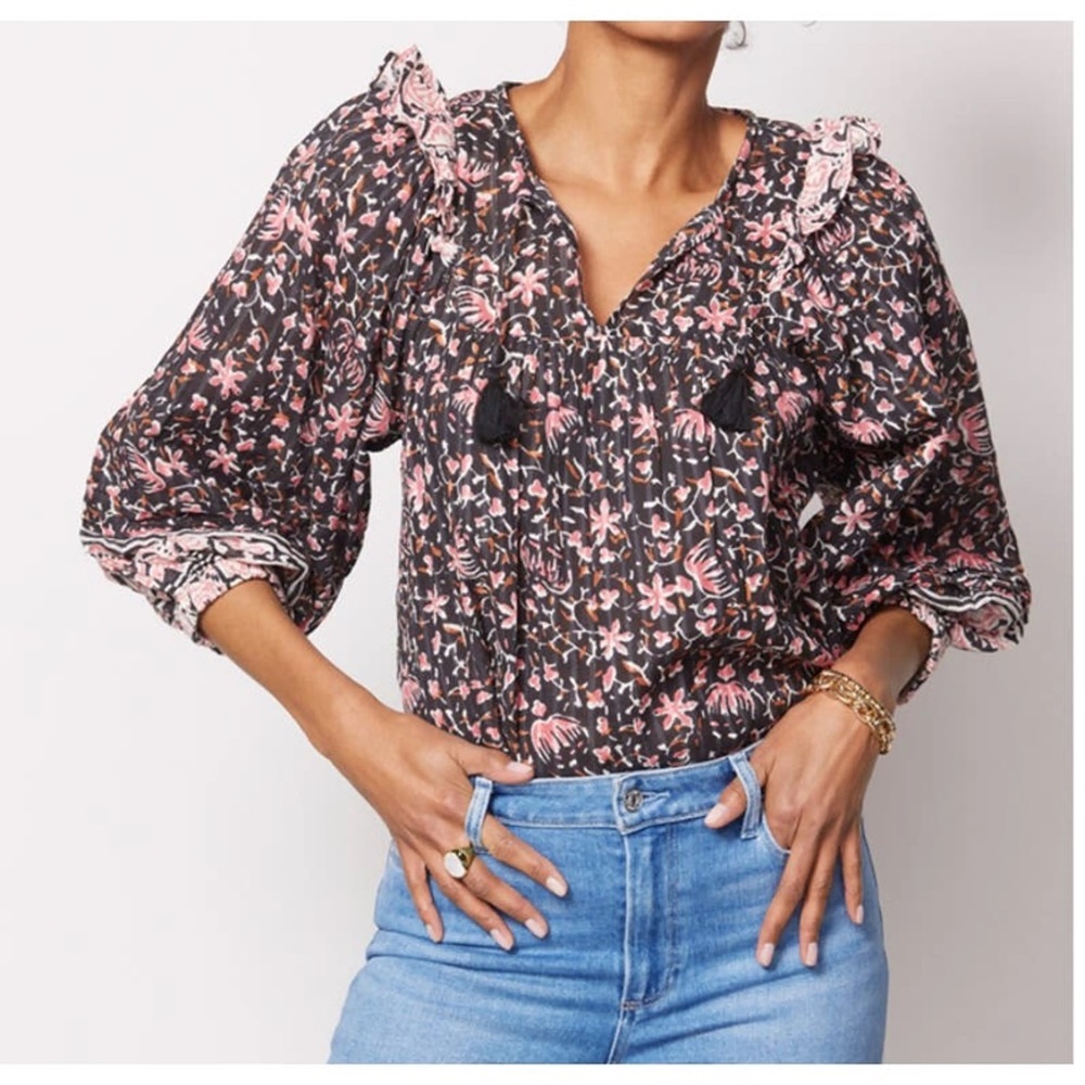 Cleobella Brynlee Blouse in Fan Print Size M